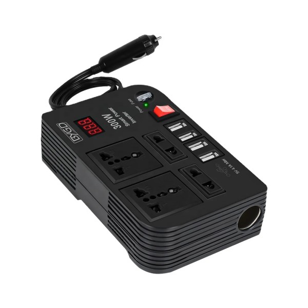 Hot Sales Autobatterie 12V bis 220V Digital anzeige Solar auto 300W Hochleistungs-Auto ladegerät Modifizierte Sinus welle